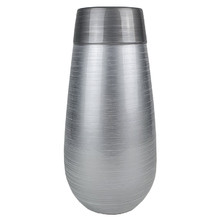 Silver Lines Lacquer Vase