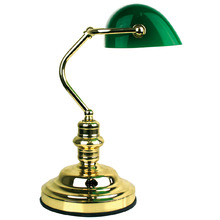 Diem Brass Banker's Lamp with Inline Switch
