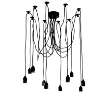 Riace Black 10 Light Suspension Pendant