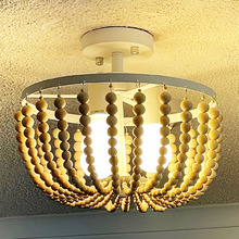 Digby Natural Beaded Semi Flush Ceiling Light