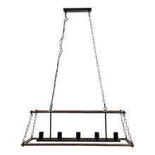 Island Rubberwood 5 Light Pendant