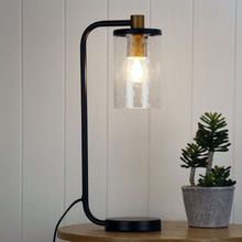 45cm Carney Metal & Glass Table Lamp