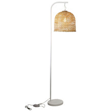 Oze Steel & Rattan Floor Lamp
