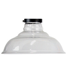 Miyun Clear Glass & Steel Ceiling Light Shade