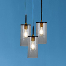 Carney Textured Glass 3 Light Pendant
