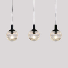 Salween Steel & Fluted Glass 3 Light Pendant