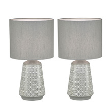 Turkana Ceramic & Cotton Table Lamps (Set of 2)