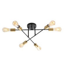 Ridge Steel 6 Lamp Semi Flush Ceiling Light