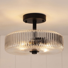 Charlton Black Metal 2-Light Semi-Flush Ceiling Light