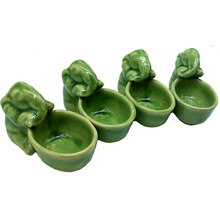 Elephant Celadon Ceramic 60ml Teacups (Set of 4)