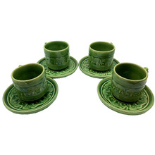 200ml Celadon Ceramic Coffee Cups & Saucers (Set of 4)