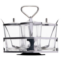 8 Piece Thorin Aluminium & Glass Condiment Set