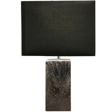 Mia Black Linen & Ceramic Table Lamp