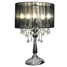 Monaco Metal & Crystal 5 Light Table Lamp