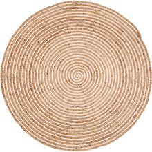 Plumeria Spiral Round Jute Rug
