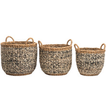 Ebony Seagrass & Jute Baskets (Set of 3)