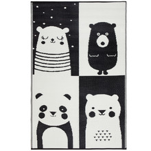 Black & White Nika Bear Kids' Rug