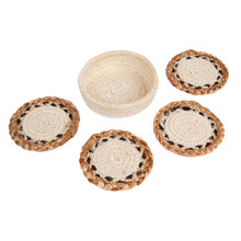 Cream Linnet Jute Coasters (Set of 4)