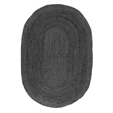 Dark Grey Phoenix Jute Oval Rug