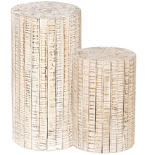 2 Piece Evander Mango Wood Side Table Set