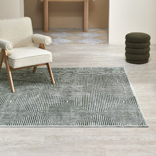 Green Amihan Power-Loomed Machine Washable Rug