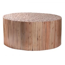 Beau Round Eucalyptus Wood Coffee Table