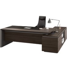 Coffee Oak Clive Executive Desk