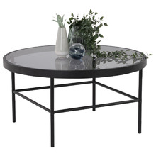 Cazella Round Glass-Top Coffee Table