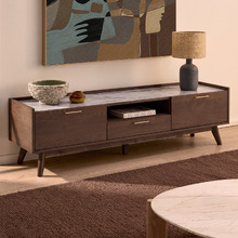 180cm Lionel Malaysian Oak Wood TV Unit