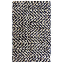 Black & Natural Hand Woven Jute Rug