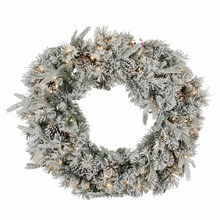 Faux Pine & Berry LED Christmas Wreath