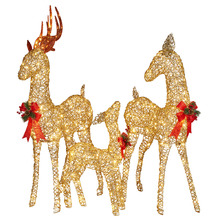 3 Piece Standing Reindeer Outdoor Christmas Decoration Set