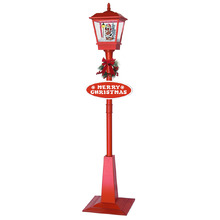 Red Cassiel Santa Christmas Lamp Post