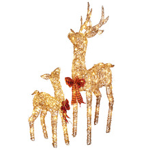 2 Piece Reindeer LED Ornament Set