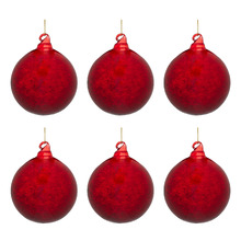Faint Crackle Glass Baubles (Set of 6)