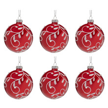 Swirl Leaf Glass Baubles (Set of 6)