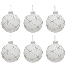 Star Lining Glass Baubles (Set of 6)