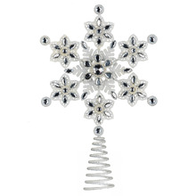 White Jewelled Snowflake Christmas Tree Topper