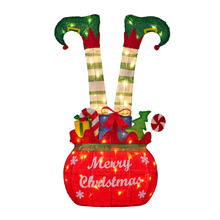 Elf Stuck in a Gift Sack LED Christmas Decoration
