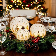 3 Piece Snow White LED Spheres Christmas Ornament Set