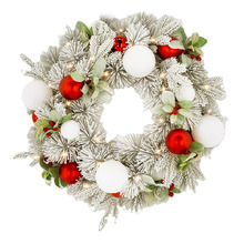 Snowy Elegance LED Christmas Wreath