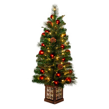122cm Mason Sable Fir LED Potted Christmas Tree