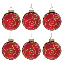 Gold Swirl Glass Baubles (Set of 6)
