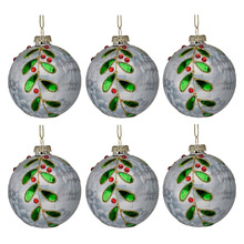 Bejewelled Leaf & Berry Glass Baubles (Set of 6)