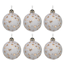 Gold Stars Glass Baubles (Set of 6)
