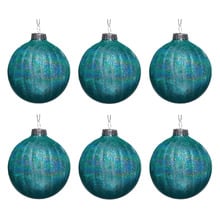 Teal Glass Baubles (Set of 6)