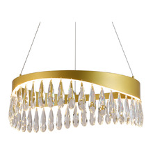 Proteus Brass Crystal LED Pendant Light