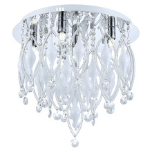 Brunel Crystal 6 Lamp Flush Mount Chandelier