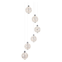Bridget Iron & Crystal LED 6 Light Pendant