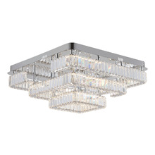 Brio Iron & Crystal Square LED Flush Mount Ceiling Light
